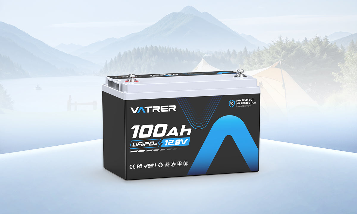 Vatrer 12V 100Ah Low Temp Cutoff LiFePO4 Lithium Battery