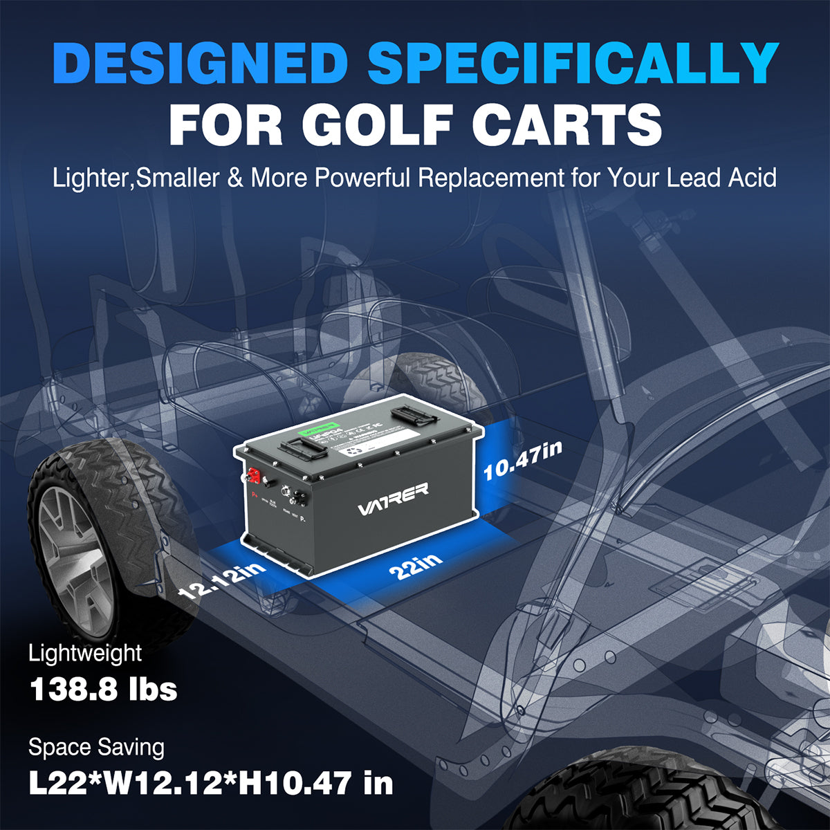 48V 150Ah lithium golf cart battery size 9