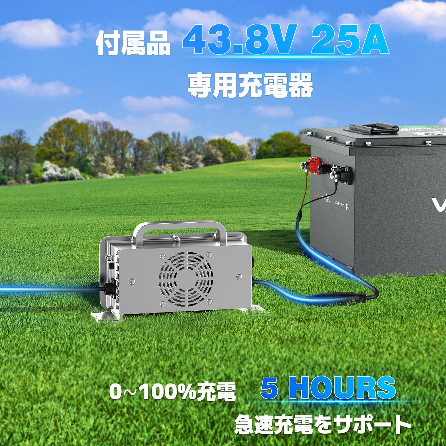 Vatrer 36V 105AH リチウム ゴルフ カート バッテリー、200A BMS、4000+ サイクル、最大 7.68kW 出力リチウム バッテリー JP  12