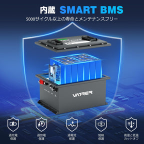 Vatrer 36V 105AH リチウム ゴルフ カート バッテリー、200A BMS、4000+ サイクル、最大 7.68kW 出力リチウム バッテリー JP  8