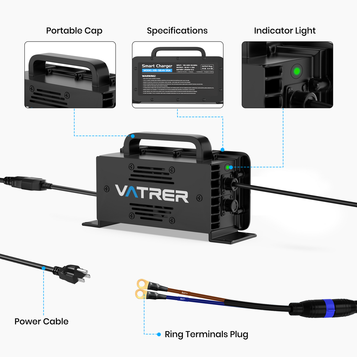 36V lithium golf cart battery charger detail 11