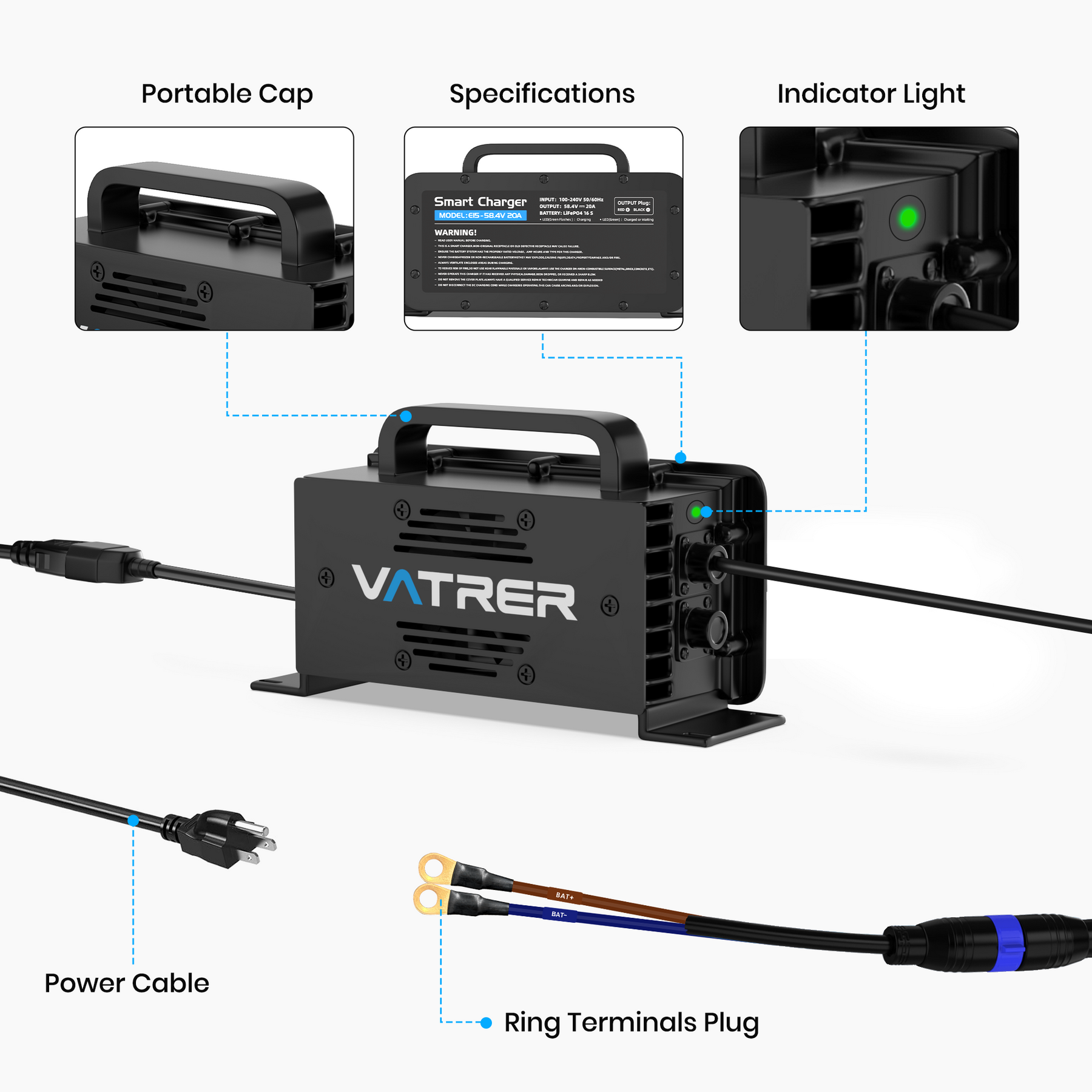 36V lithium golf cart battery charger detail 15