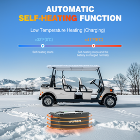  48V golf cart battery with self-heating 8