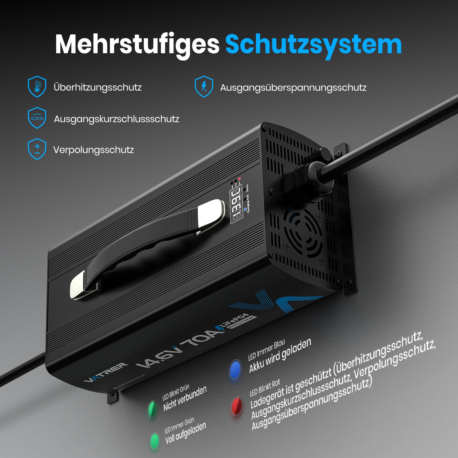 12V 70A lithium lifepo4 battery charger 13