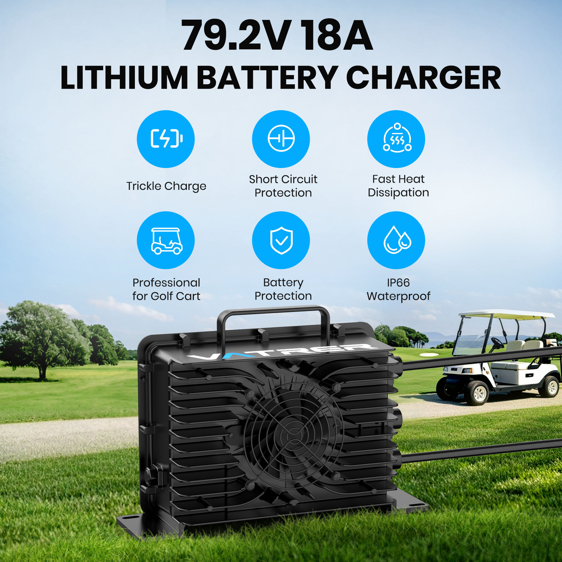 72V lithium golf cart battery charger 15