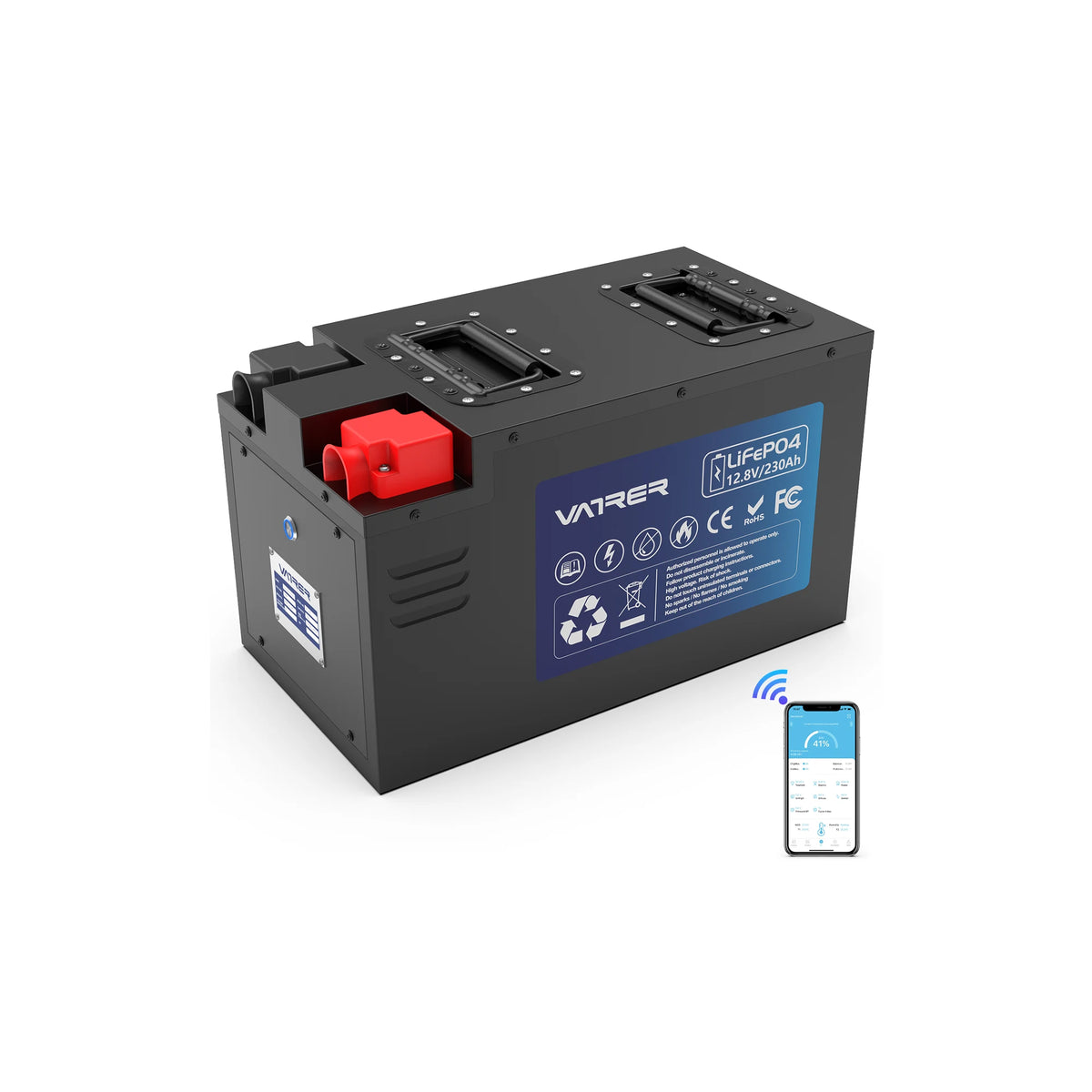 Vatrer 12 V 230 Ah Wohnmobil-Batterie Bluetooth-Version, 200 A BMS, Niedrigtemperatur-Abschaltung, LiFePO4-Chemie EU 11