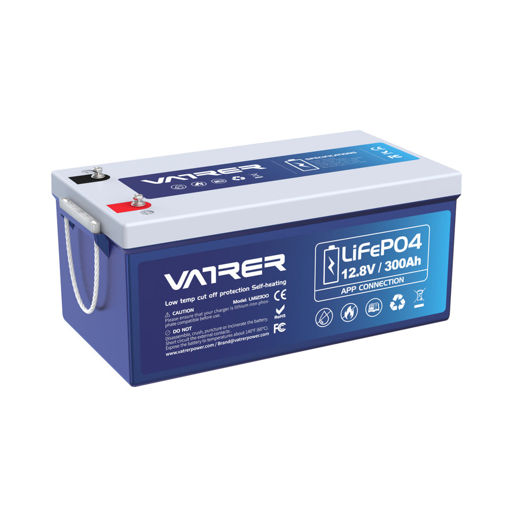 Vatrer 12V 300Ah Bluetooth LiFePO4 Lithium-Selbstheizbatterie-Vatrer