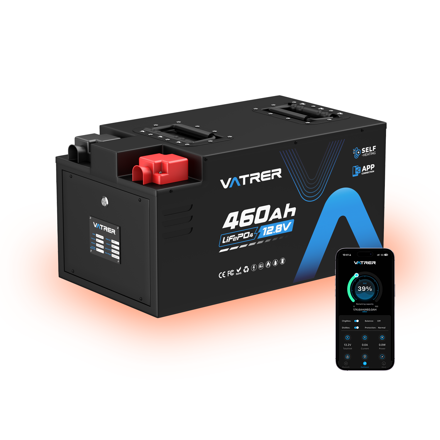 [Pre-sale] Vatrer 12V 460Ah Self-heating Lithium RV Battery, 5kWh 300A BMS Heated Battery 12