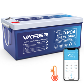 <tc>Vatrer</tc> 12 V 300 AH Bluetooth-LiFePO4-Lithiumbatterie mit Selbsterwärmung, 200 A BMS, unterstützt Laden bei niedriger Temperatur (-4 °F), 5000+ Zyklen, 2560 W Leistung 8