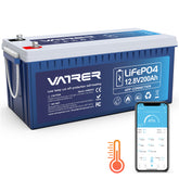 Vatrer 12V 200Ah 200A BMS Bluetooth LiFePO4 Lithium Self-Heated Battery 3