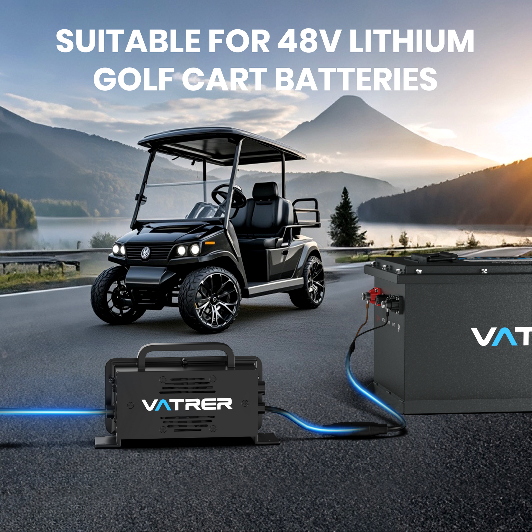 58.4V 20A Smart AC-DC 48V Golf Cart Lithium Battery Charger CA 15